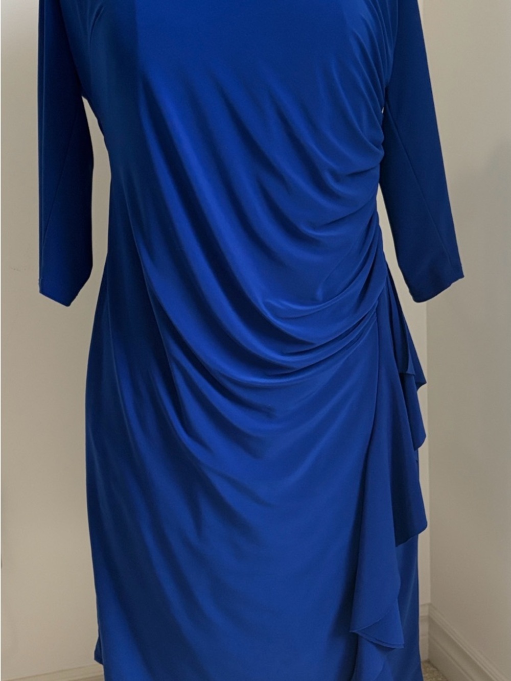 Frank Lyman Design Royal Blue Draped Midi Dress SIZE 16 - Picture 10 of 13
